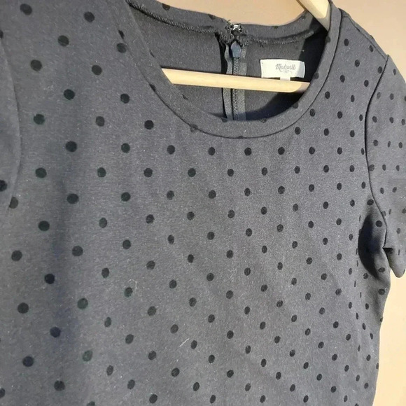 Madewell black  polka dots peplum top - Picture 2 of 5